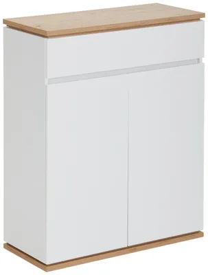 Produktbild von Schuhschrank YAMAEL, Weiß, Drehtüren grifflos, integrierte Schublade, 85x106 cm