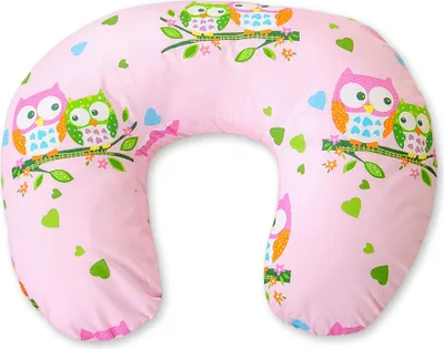Produktbild von Abnehmbares Sitzsack-Stillkissen - Eulen auf Rosa