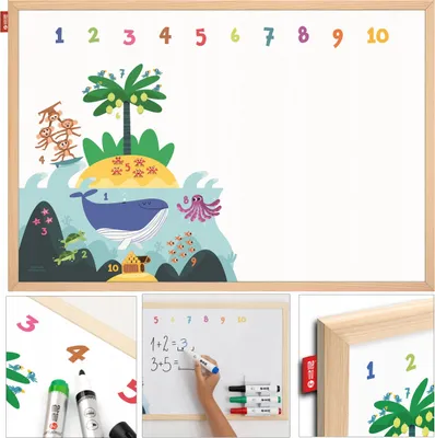 Image de Tableau magnétique effaçable à sec pour enfants, éducatif, 60 x 40 cm, chiffres
