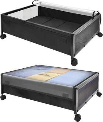 Obrázek produktu pro Úložné boxy pod postel na kolečkách s víkem - Sada 2 kusů