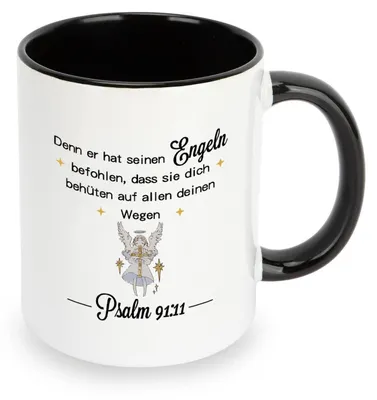 Immagine prodotto di Tazza cristiana con versetto biblico, regalo motivazionale, religiosa, nera