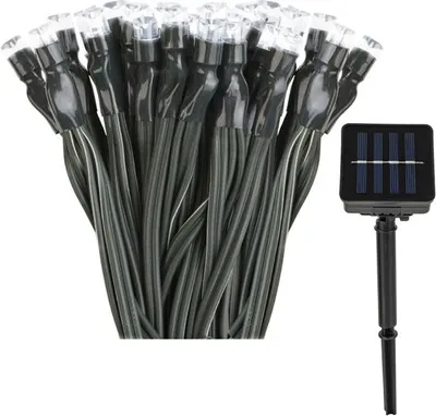 Zdjęcie produktu dla Łańcuch solarny, LED, girlanda, 200 lampek, światełka, 20 m, kolor ciepły biały