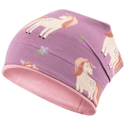 Produktbild von Mädchen Mütze Übergangsmütze Beanie Tiere, Gr. 50-52, Altflieder-Einhorn