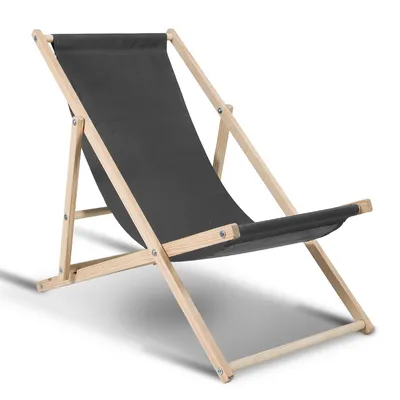 Produktbild von Lehátko Camping Relax Lounger Skládací dřevěné útulné skládací lehátko Sun Chair Wood Grey