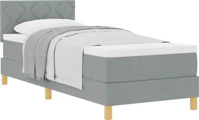 Zdjęcie produktu dla Łóżko sprężynowe z poduszką Jasnoszary 80 x 200 cm tkanina