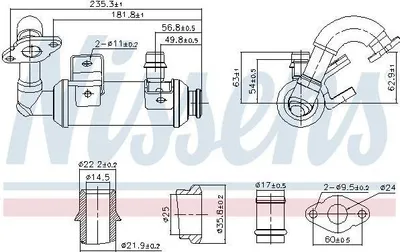 Produktbild von NISSENS 989407 AGR Kühler für FORD MONDEO IV Turnier (BA7) Abgasrückführung