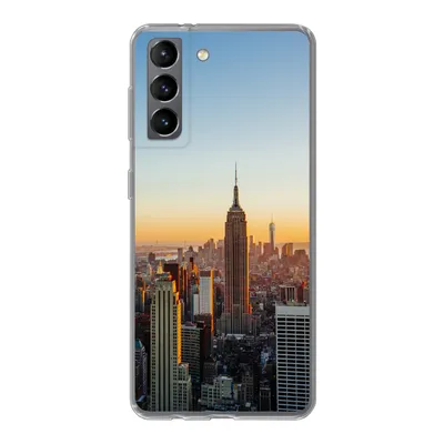 Produktbild von MuchoWow® Handyhülle Schutzhülle Hülle für Samsung Galaxy S21 New York - Skyline - Sonnenuntergang Silikon Softcase Handy Hülle - Softcase