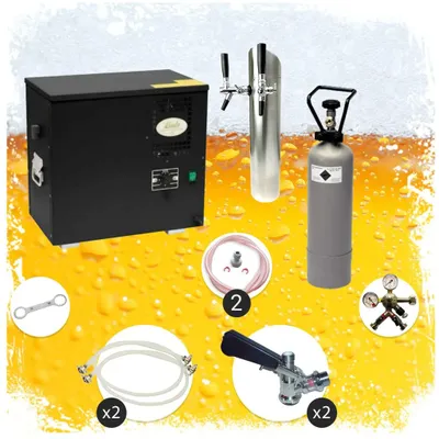 Image de Distributeur de bière AS-40 sous comptoir, 2 sorties, refroidisseur à eau avec colonne de service