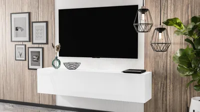 Produktbild von AX LIVING TV-Kommode Zivolli B160xT32xH36 cm hängender TV-Schrank für Wandmontage weiß