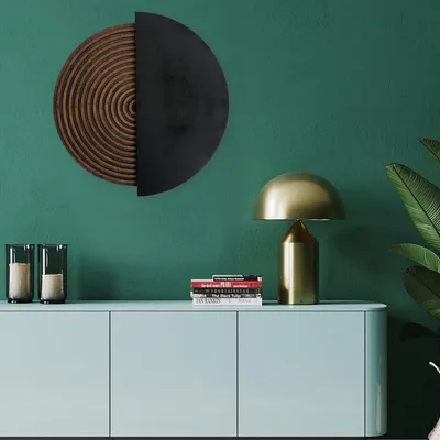 Image de Wallity, ART143, Accessoire mural décoratif, Naturel, 100 % BOIS MASSIF, 50 x 50 cm