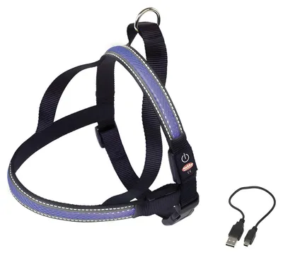 Produktbild von Nobby 78237-06, Hund, Zugfreier Gurt, M, Blau, Nylon, Einfarbig
