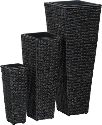 Produktbild von The Living Store Garten-Hochbeete 3-tlg. Wasserhyazinthe Schwarz
