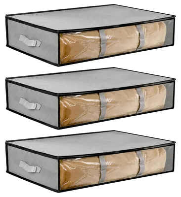 3er-Set Aufbewahrungsboxen aus Vliesstoff, 60x45x15 cm, faltbar