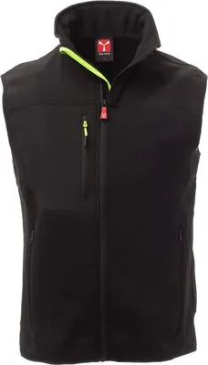 Produktbild von Strickweste Zweifarbig "TOUR" - Payper Schwarz/Schwarz-Fluogelb L