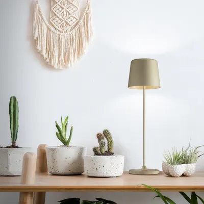 Image de BRILLIANT Lampe de table LED mobile d'extérieur KAAMI | 37cm | 310lm | Touchdimmer, | rechargeable par USB | cappuccino