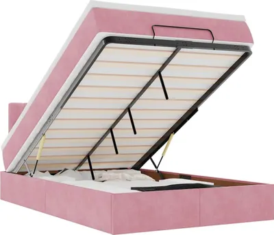 Productafbeelding van vidaXL Ottomanbed met matras, roze, 120x200 cm, fluweel