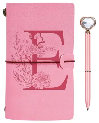Produktbild von Notizbuch mit Stift A5 Rosa Kunstleder Nachfüllbar Tagebuch für Frauen Mädchen Geschenk
