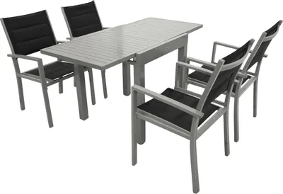 Produktbild von Garnitur 5-teilig Aluminium silbergrau