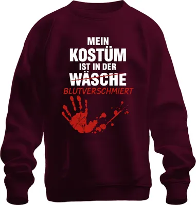 Immagine prodotto di My Costume Bloodstained Halloween Horror Zombie Handprint Unisex Felpa Pullover, Borgogna, XL
