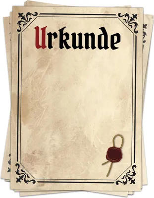 Produktbild von Urkundenpapier DIN A4 im Set (30 Blätter) Aufdruck Urkunde Altes Papier Antik Look für Zertifikat, Brief, Auszeichnung, Urkunden für Vereine, Firma, Hochzeit