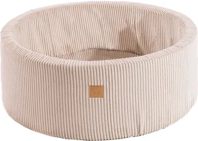 Produktbild von MeowBaby® Rundes Bällebad Bällepool Aesthetic 90x30 cm, ohne Bälle, Kordsamt, Beige