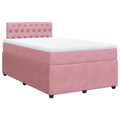 Produktbild von Boxspringbett mit Matratze Rosa 120x200 cm Samt