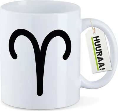 Produktbild von Huuraa Kaffeetasse Widder Sternzeichen Zeichen 330ml Weiß Keramik Kaffeebecher Geschenkidee