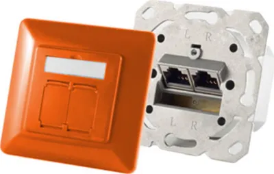Produktbild von S/CONN maximum connectivity Netzwerkdose-cat.6A Netzwerkdose 2-Fach designfähig, horizontale Kabelführung, Zentralstück inkl