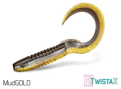 Image de DELPHIN TwistaX Eeltail UVs, leurre souple en forme d'anguille, 15 cm, MUDGOLD, 101003932