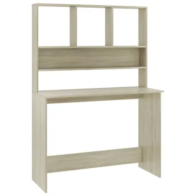 Immagine prodotto di vidaXL Scrivania con ripiani in rovere Sonoma 110x45x157 cm