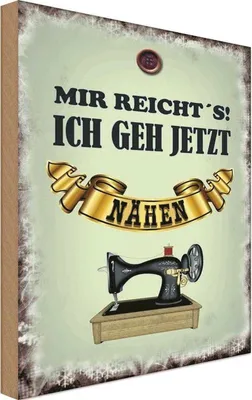 Produktbild von vianmo Holzschild 30x20 cm mir reicht`s ich geh nähen Dekoration