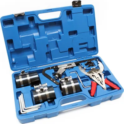 Produktbild von Wiltec Kolbenringzange Set im Koffer für Kolbenringe 50-100 mm, Spezialwerkzeug zur Montage und Reinigung von Kolbenringen