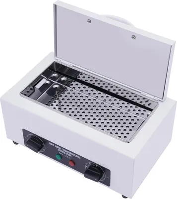 Image de Stérilisateur à air chaud pour outils de manucure et de tatouage - Armoire de séchage - 2 l - 300 W - 50–220 °C - Minuterie 0–60 min - 220 V/50 Hz - Blanc