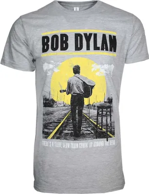 Image de Bob Dylan - "Slow Train" T-shirt homme/femme unie RO7347 (XXL) (Gris)