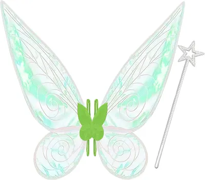 Image de Ailes de papillon, couleur verte, dimensions 60 x 48 cm, idéales pour les costumes et le cosplay