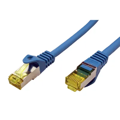 Obrázek produktu pro Patch kabel RJ45 CAT 6A S/FTP (PiMF), 500 MHz s kabelem CAT 7 raw, modrý