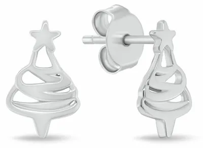 Produktbild von Weihnachts-Silberohrringe Tree EA1244W