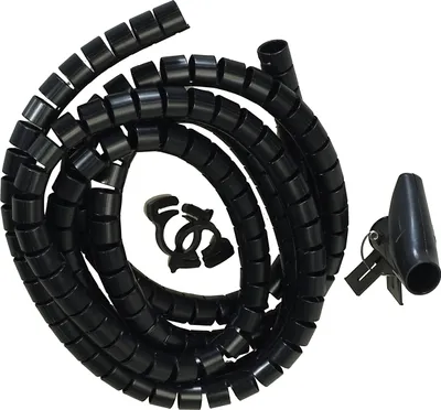 Image de Spirale de câble flexible Tuyau spiralé avec aide à la rétraction Ø 20 mm Longueur 2.5m NOIR