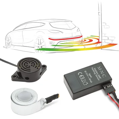 Obrázek produktu pro Skrytý parkovací senzor EMR 220 cm – není nutné vrtání – elektromagnetický – 12 V – univerzální – samolepicí – akustický výstražný signál [54992A]
