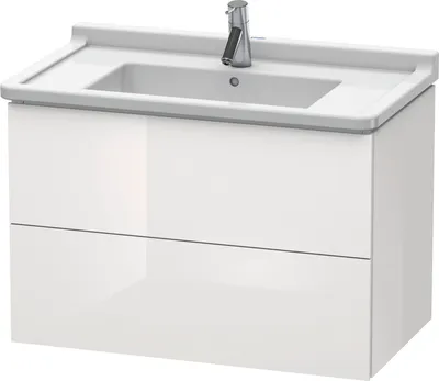 Produktbild von Waschtischunterbau L-CUBE 469x820x558mm weiß hochglanz weiß hochglanz