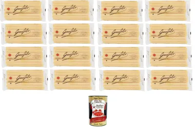 Produktbild von Garofalo Mafalde N° 10-1 Nudeln aus Hartweizengrieß Gragnano IGP 16x500gr+ Italian Gourmet polpa 400g