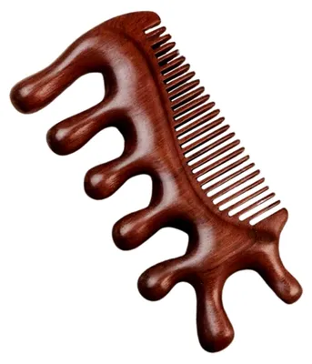 Produktbild von Ergonomischer Holz-Kopfhautmassagekamm mit breiten Zinken