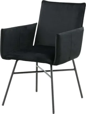 Produktbild von FURNLUX Esszimmerstuhl Petra Schwarz 57cm / Hauptfarbe: Schwarz / Abmessungen: 57 x 60 x 87 cm