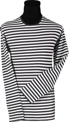 Produktbild von T2594-0102-4XL schwarz-weiß Damen-Herren Langarm Streifenshirt Marinepulli Gr.4XL