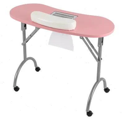 Immagine prodotto di Tavolo da manicure - Tavolo per unghie con aspiratore - 90×40×72,5 cm - MDF e struttura in metallo - Portata 30 kg - Rosa
