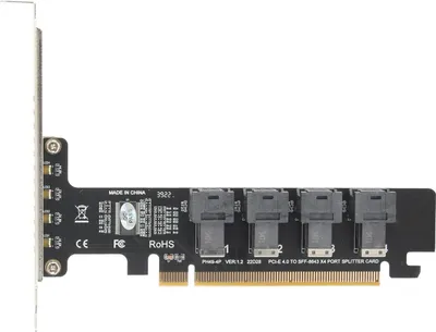 Obrázek produktu pro Adaptérová karta PCIE na U.2 PCIE X16 na 4 porty U.2 NVME SFF8643 SFF8639 Rozšiřující karta PCIE Split s LED indikátorem