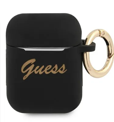 Produktbild von Erraten Gua2Sssk Airpods Abdeckung Czarny/Schwarz Silikon Vintage Script