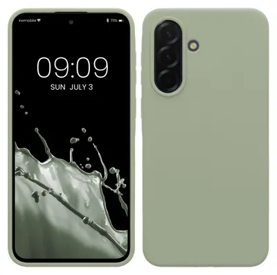 Obrázok produktu pre Obal na telefón kwmobile pre Samsung Galaxy A37 5G – silikónový obal, podpora bezdrôtového nabíjania – ochranný kryt v odtieni sivozelená