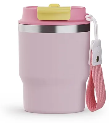 Thermosbecher 350 ml Edelstahl doppelwandig isoliert rosa