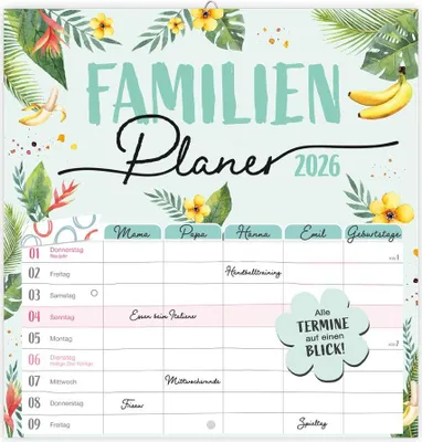 Produktbild von Trötsch Broschürenkalender Familienplaner 2026